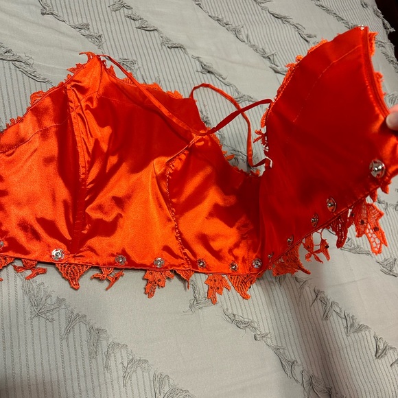 Floral 2 Piece Ball Gown Prom Dress Size 6 - Picture 4 of 9